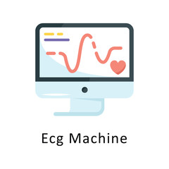 Ecg Machine Vector Flat Icon Design illustration Symbol on White background EPS 10 File 