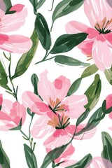 floral watercolor seamless background with modern and trendy aesthetics