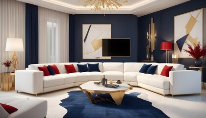 Photo interior modern design room 3d illustration