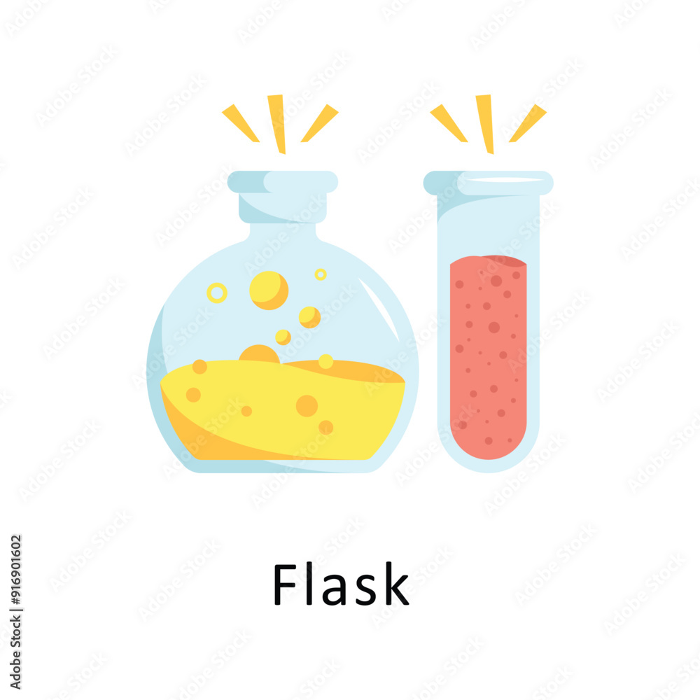 Aufkleber flask vector flat icon design illustration symbol on white background eps 10 file