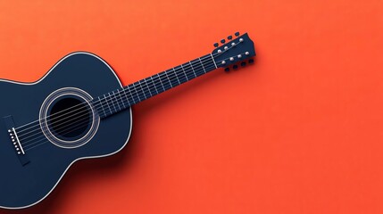 Closeup of guitar strings reflecting summer sun, flat design illustration