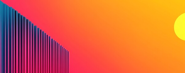 Vibrant abstract design featuring colorful gradient with geometric shapes and a radiant sun, perfect for modern visuals.