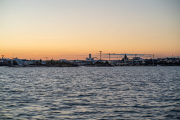 Naklejka premium suomelinna UNESCO island next to Helsinki on a summer day with sunset