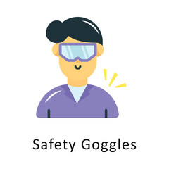 Safety Goggles Vector Flat Icon Design illustration Symbol on White background EPS 10 File 