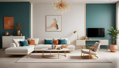 Photo interior modern design room 3d illustration