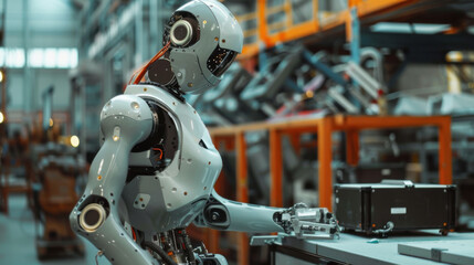 Fototapeta premium Industrial robots performing precision tasks