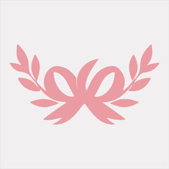 Fototapeta premium Pink cancer ribbon logo icon vector silhouette on a white background