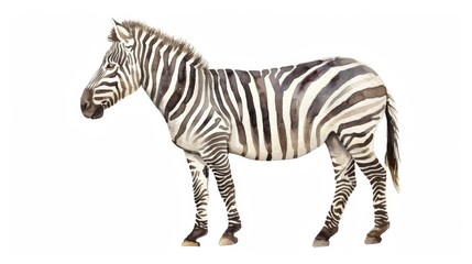 Obraz premium Zebra in watercolour Isolated on white background