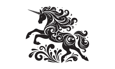 unicorn design, unicorn horse head design - black and white magical © SuccessIT