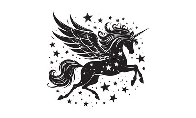 unicorn design, unicorn horse head design - black and white magical © SuccessIT