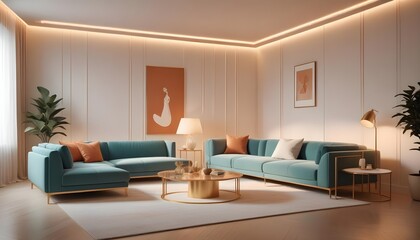 Fototapeta premium Photo interior modern design room 3d illustration