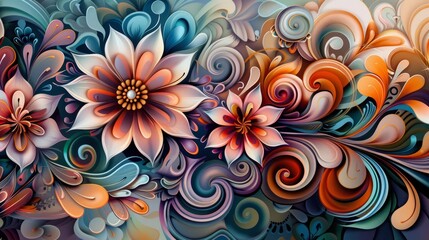 Artistic Bloom: Abstract Floral Elements