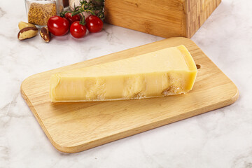 Hard parmesan cheese piece triangle