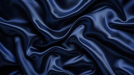 Fototapeta premium Elegant navy blue silk satin background for special occasions.