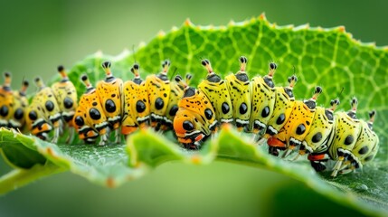 Describe the role of butterfly larvae, or caterpillars, in the ecosystem. How do caterpillars interact with their environment and contribute to the food chain