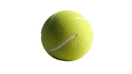 Tennis ball isolated on a white background with full depth of field, sharp focus