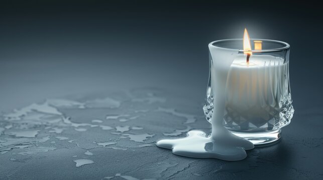 Melting candle wax on a crystal vase