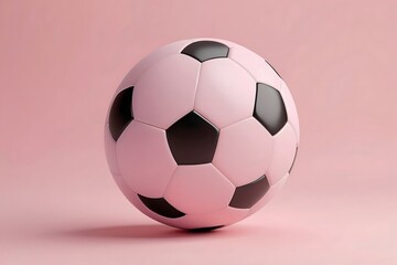 Pink Soccer Ball on Pink Background.