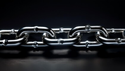 metal chain close up on a black background