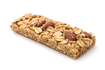 Granola Bar with Chocolate Chip and Peanut Butter isolated on white background