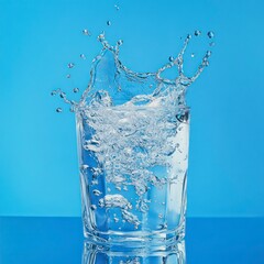 fresh drinking natural water in a glass