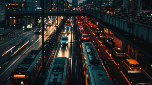 Mobile app showing real-time traffic and public transit data