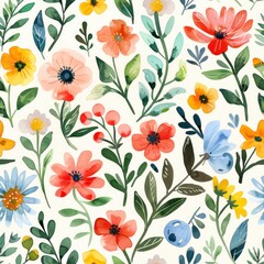 watercolor flower vivid pattern background