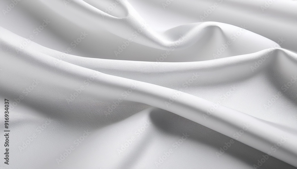 Wall mural beautiful white 3d plain cloth with wrinkles