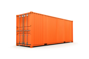 Metal Cargo ship container mockup, isolated on white