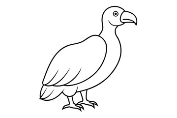 Obraz premium California Condor Silhouette Line Art - Clean Abstract Vector Face Illustration on White Background | Cute Cartoon Clipart Icon