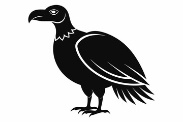 California Condor Silhouette Line Art - Clean Abstract Vector Face Illustration on White Background | Cute Cartoon Clipart Icon