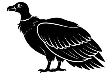 California Condor Silhouette Line Art - Clean Abstract Vector Face Illustration on White Background | Cute Cartoon Clipart Icon