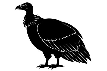 California Condor Silhouette Line Art - Clean Abstract Vector Face Illustration on White Background | Cute Cartoon Clipart Icon