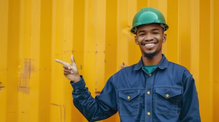 The worker in blue uniform