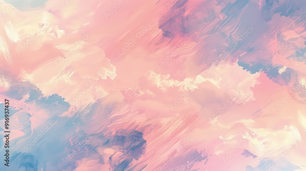 Wall mural a background pattern of soft, airy brushstrokes creating abstract cloud-like forms in a serene, past