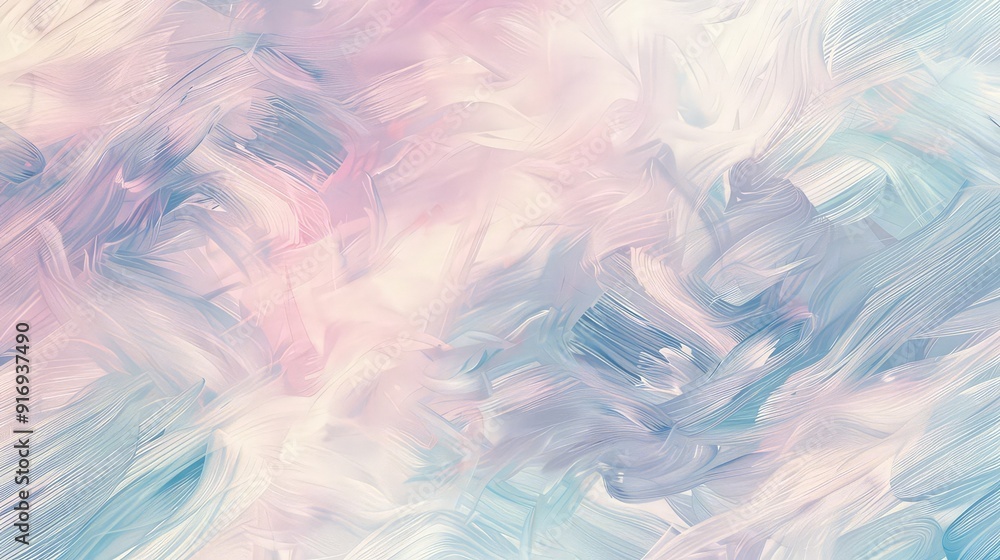 Wall mural a background pattern of soft, airy brushstrokes creating abstract cloud-like forms in a serene, past