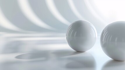 Abstract white two sphere, copy space
