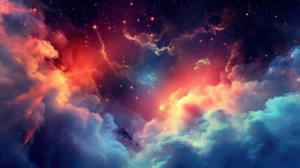 Fototapeta premium Celestial Cloudscape: A Dreamy Night Sky