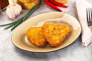 Fried potato hash brown snack