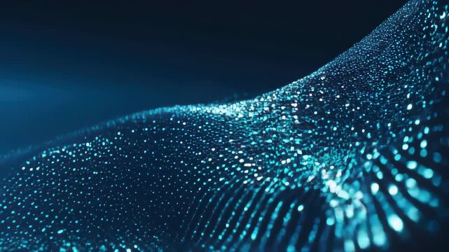 A shimmering blue surface with abstract texture, creating a captivating visual effect that represents depth and movement.