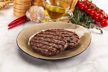 Grilled beef cutlet for burger
