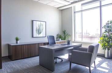 Fototapeta premium Modern Office Interior with a View