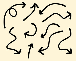 Curve arrow line illustration set for design decoration