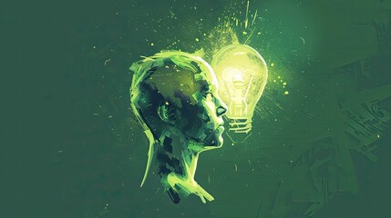 qualitative research illustration light green