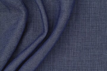 Fototapeta premium A close-up of dark blue fabric, focusing on the intricate weave and the soft sheen that catches the light..