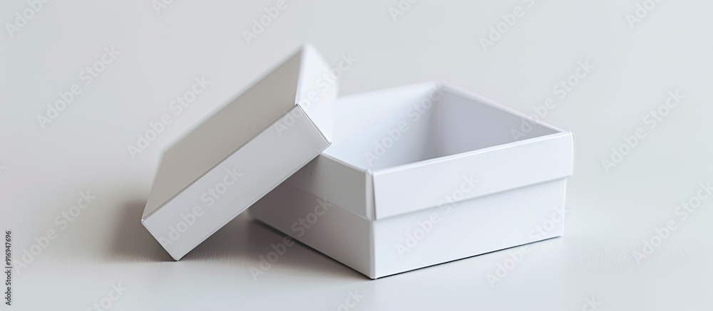 Poster isolated white box with a lid on a clean white background, suitable for use as a copy space image.