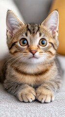 Obraz premium Adorable Tabby Kitten with Big Eyes