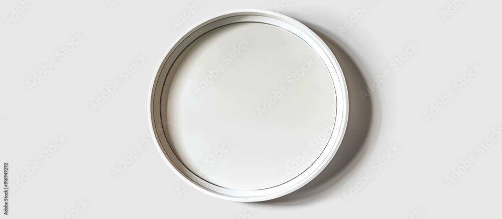 Poster oval frame on white background creating a shadow with copy space image.
