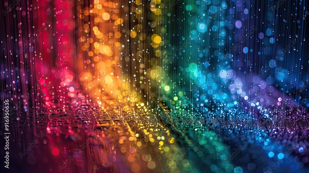 Fototapete rainbow computer small text, in style of lots of tiny text