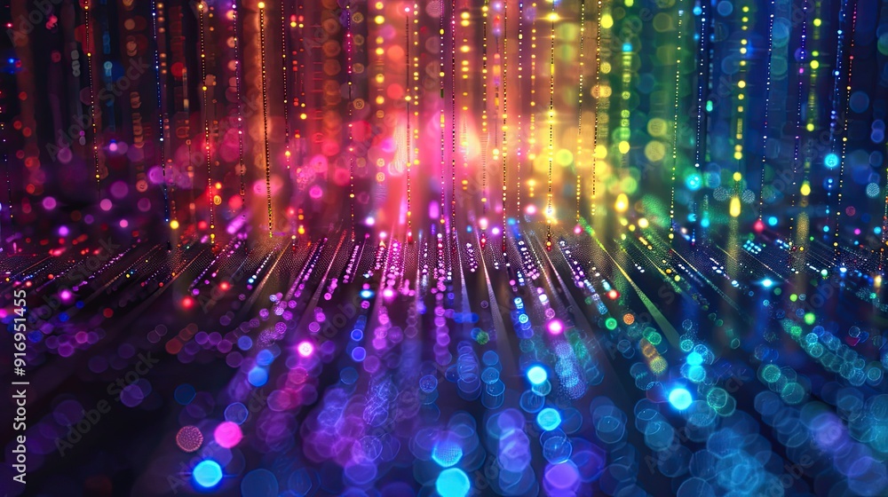 Fototapete rainbow computer small text, in style of lots of tiny text